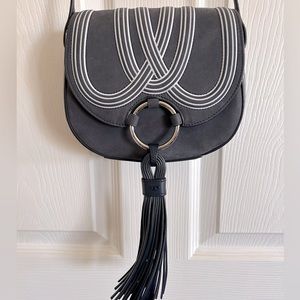 Tory Burch Mini Suede Leather Saddlebag